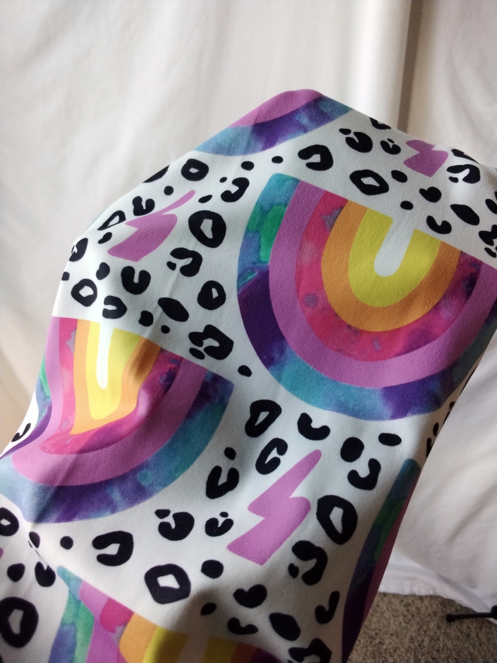 Lola + The Boys White Rainbow Print Leggings with Multicolor Arches - Picture 7 of 7